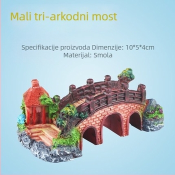 Ukras mosta za akvarij u krajoliku - sintetička smola, biomimetička proizvodnja, površinska sprej boja, pastoralni stil