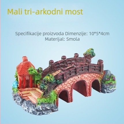 Ukras mosta za akvarij u krajoliku - sintetička smola, biomimetička proizvodnja, površinska sprej boja, pastoralni stil