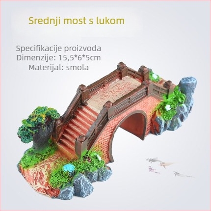 Ukras mosta za akvarij u krajoliku - sintetička smola, biomimetička proizvodnja, površinska sprej boja, pastoralni stil