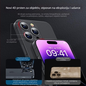 Izuzetno tanki mat TPU kućište za iPhone 12 Pro Max i iPhone 14 Pro Max, potpuno pokriće kamere, zaštita od pada