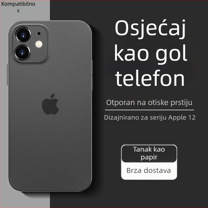 Izuzetno tanki mat TPU kućište za iPhone 12 Pro Max i iPhone 14 Pro Max, potpuno pokriće kamere, zaštita od pada