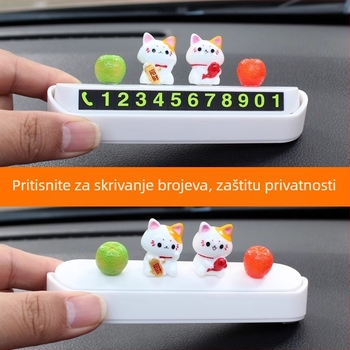 Skrivena pločica za parkiranje sa sretnom mačkom, model S007, kod proizvoda S007, materijal plastika, porijeklo Guangdong, auto dekoracija