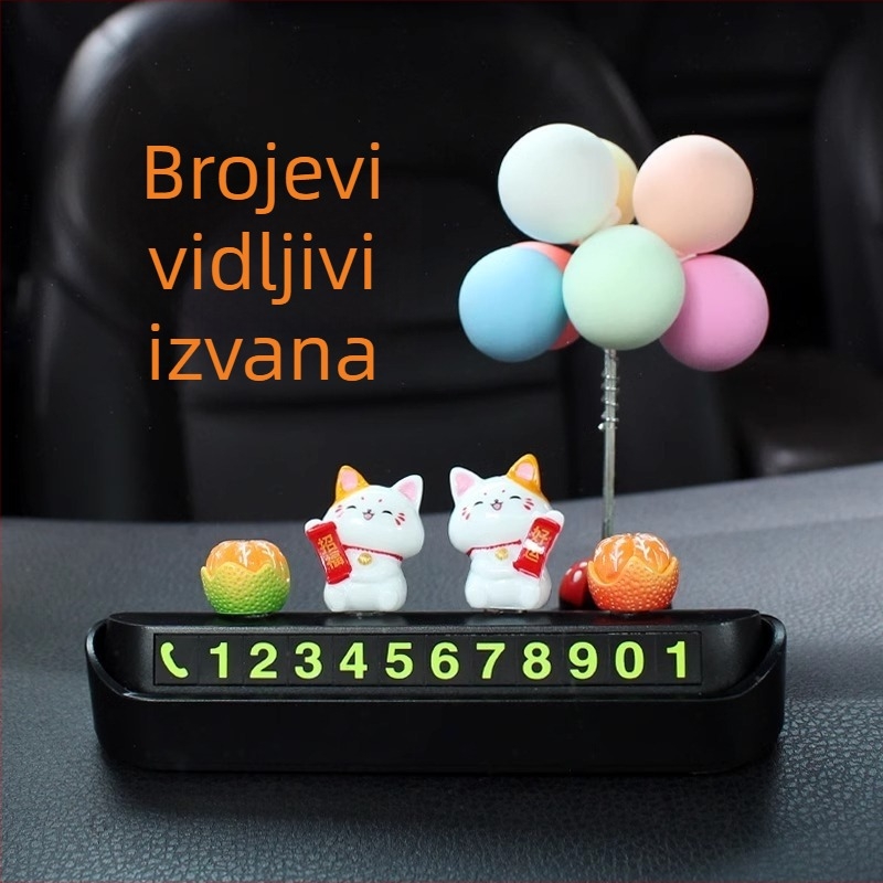 Skrivena pločica za parkiranje sa sretnom mačkom, model S007, kod proizvoda S007, materijal plastika, porijeklo Guangdong, auto dekoracija