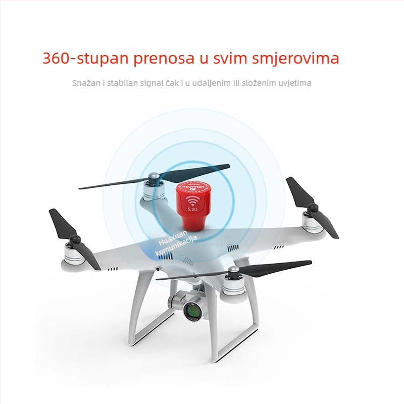 FPV antena za prijenos videa, 5.8 GHz dvopolarna polarizacija, lijeva i desna polarizacija, proširenje dometa, V2
