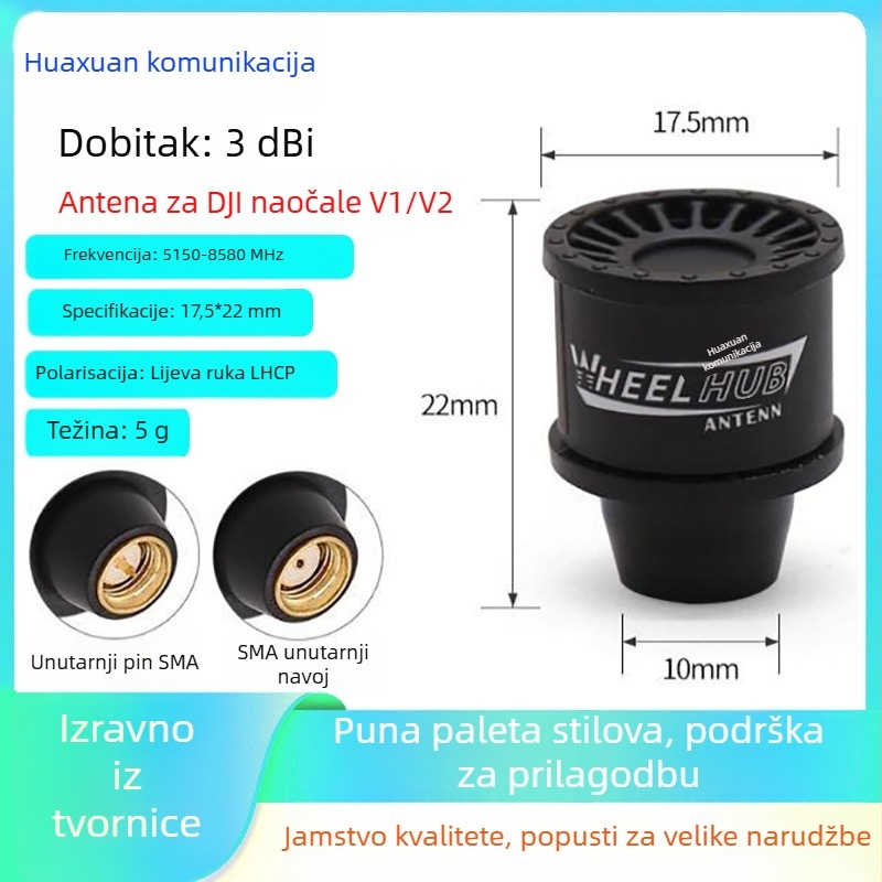 FPV antena za prijenos videa, 5.8 GHz dvopolarna polarizacija, lijeva i desna polarizacija, proširenje dometa, V2