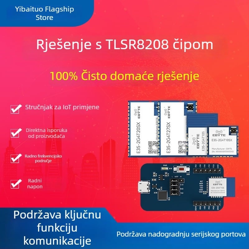 2.4G RF transceiver modul TLSR8208 – TLSR8208 čip, bežična serijska komunikacija, prijenos i prijem, niska potrošnja, brend Yibait