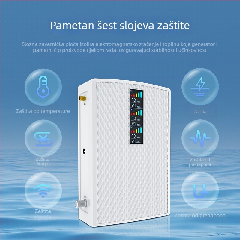 Pojačivač signala za mobitel: podržava 2G/3G/4G/5G, pokriće 200–2000 m², model 24C4400F6715, težina 0,98 kg