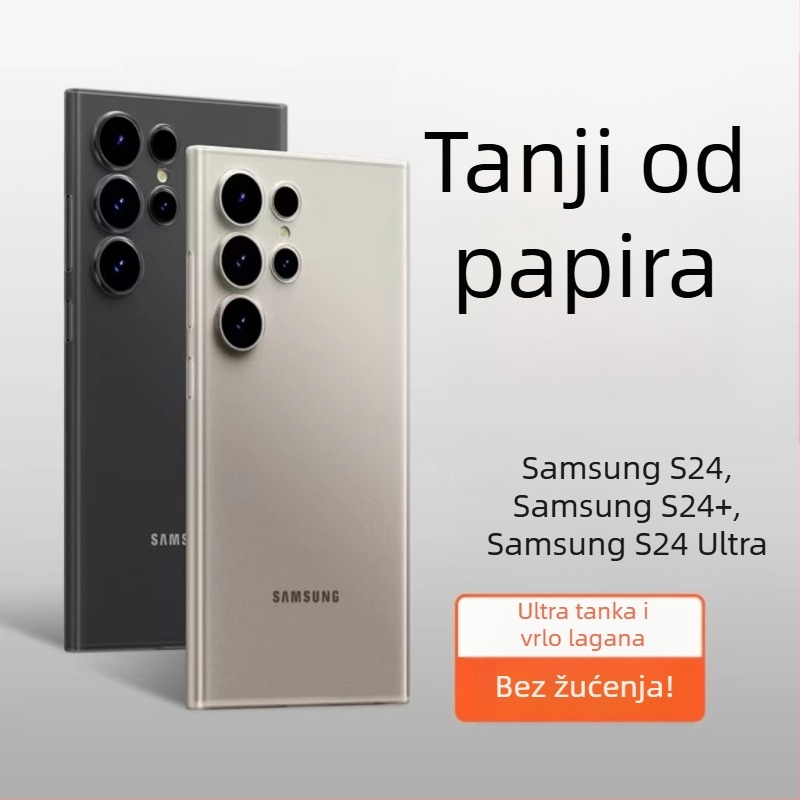 Maska za Samsung Galaxy S24 Ultra — ultra-tanki, mat PP tvrdi kućište, minimalistički dizajn, odvod topline, otporan na otiske prstiju, prilagodljivo
