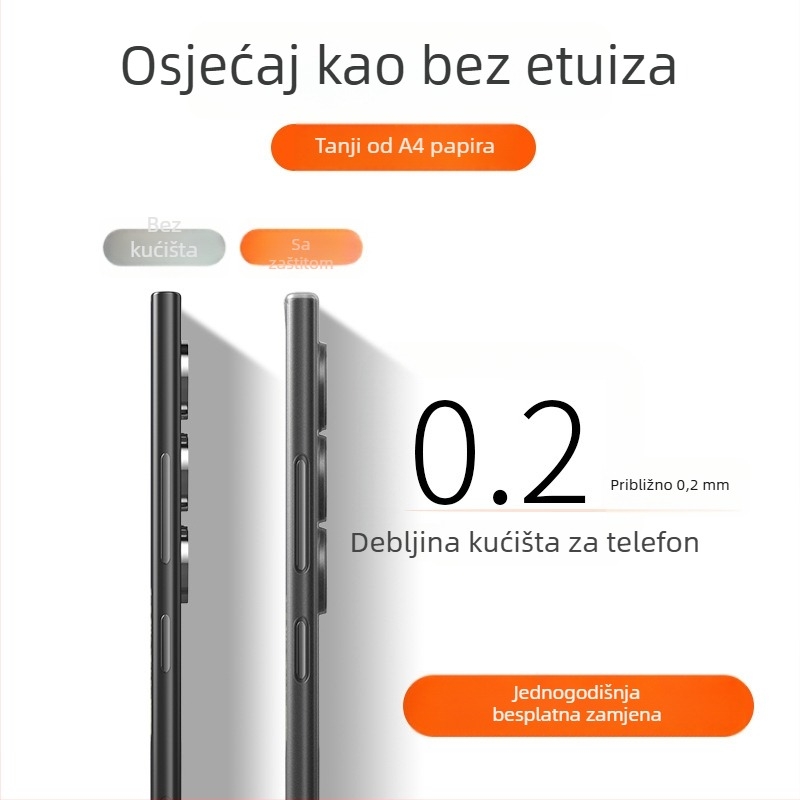 Maska za Samsung Galaxy S24 Ultra — ultra-tanki, mat PP tvrdi kućište, minimalistički dizajn, odvod topline, otporan na otiske prstiju, prilagodljivo