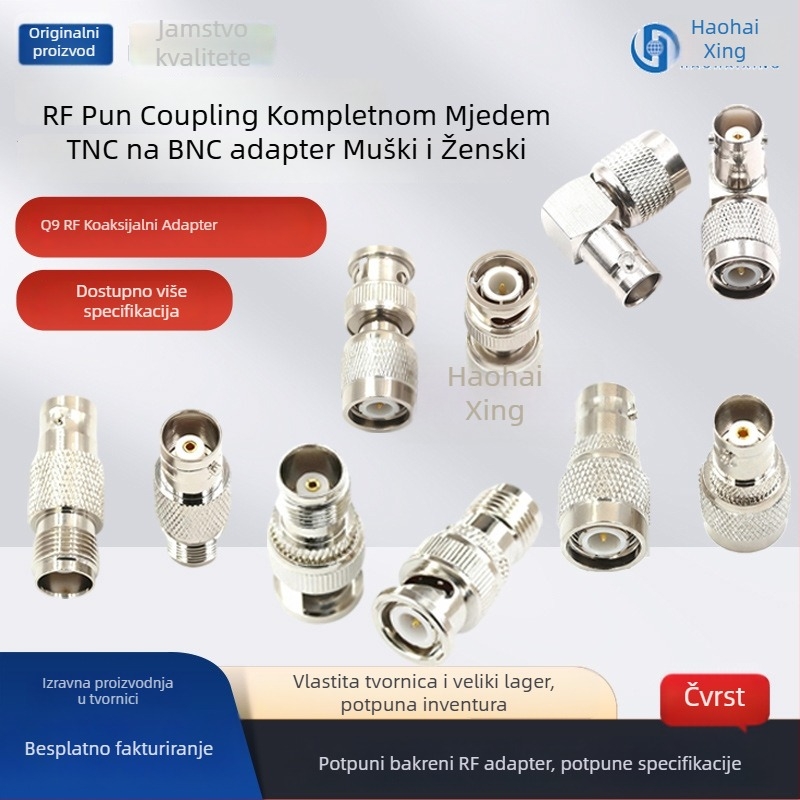 Koaksijalni RF konektor adapter: BNC na TNC, TNC-J na BNC-K, muški na ženski