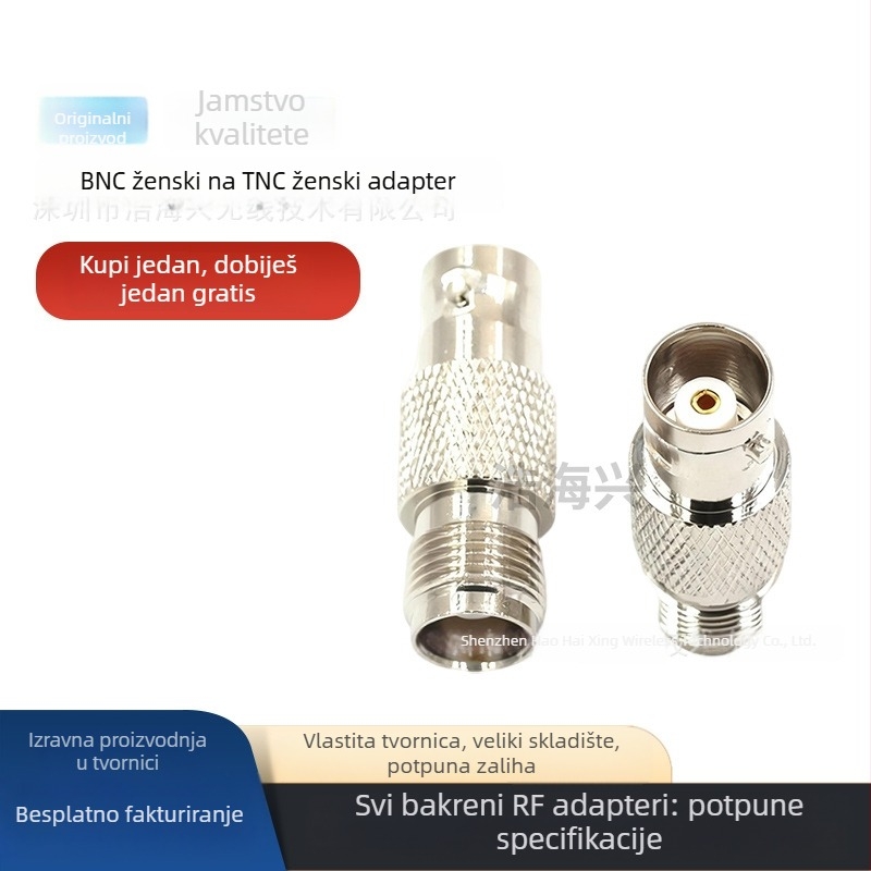 Koaksijalni RF konektor adapter: BNC na TNC, TNC-J na BNC-K, muški na ženski