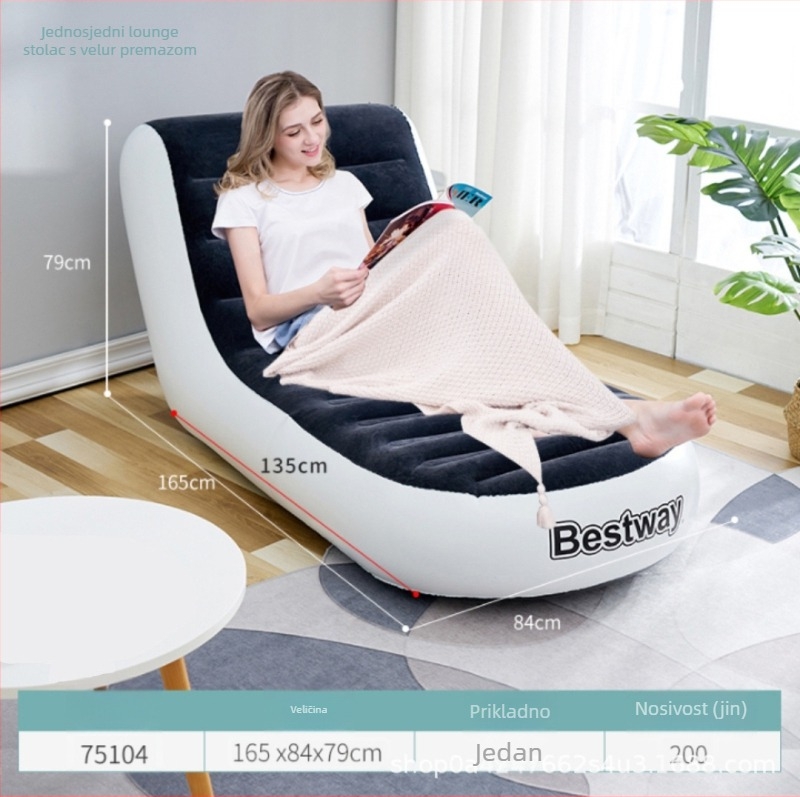 Bestway napuhana sofa s flokiranom površinom, težina 3 kg, nosivost 200 kg