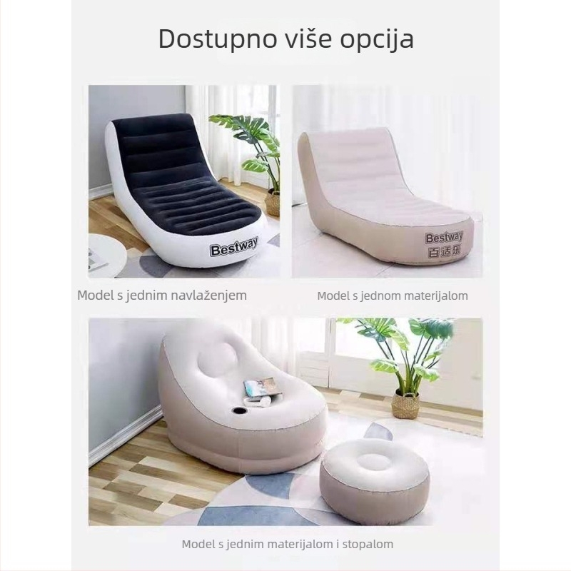 Bestway napuhana sofa s flokiranom površinom, težina 3 kg, nosivost 200 kg