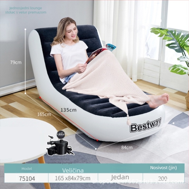 Bestway napuhana sofa s flokiranom površinom, težina 3 kg, nosivost 200 kg