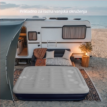 Naduvavajući madrac za kampiranje i RV, prenosni, debeli madrac, automatsko nadimanje, nosivost 400 kg, težina 4,9–7 kg, univerzalna kompatibilnost