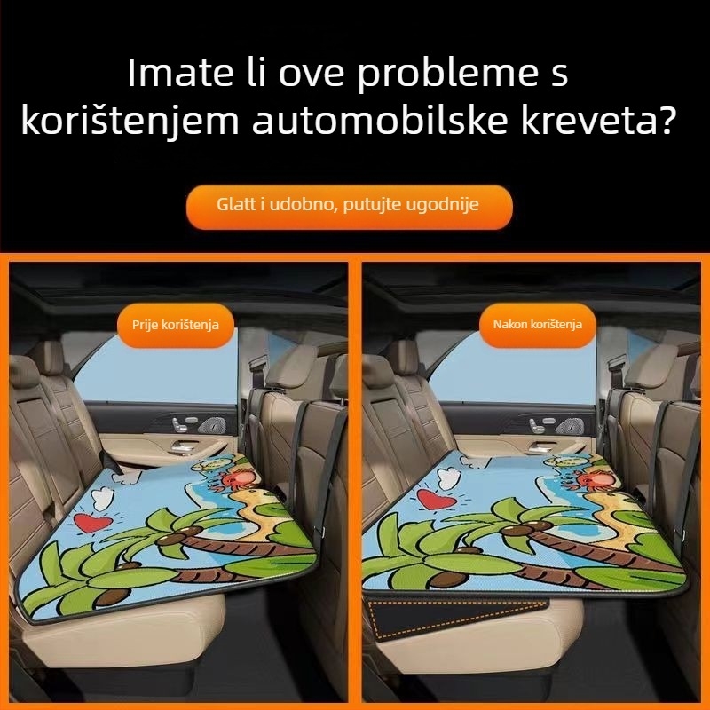 Ravni jastuk za stražnje sjedalo automobila — univerzalna ugradnja, bez naduhavanja, težina 300 g, nosivost 500, mogućnost tiska logotipa