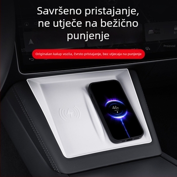 Silikonska podloga za središnju konzolu Tesla Model 3 (2023) — protuklizni jastučić, marka Pure, ispisani logotip