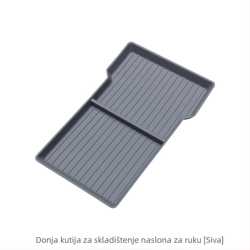 Tesla Model 3 donja kutija za pohranu u srednjoj konzoli s protukliznim jastučićem, materijal TPE, unutarnja upotreba u pretincu naslona za ruku, s držačem