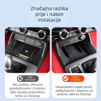 Silikonska unutarnja podloga za auto s držačem za šalicu pri vratima i prostorom za pohranu — bez prilagodbe