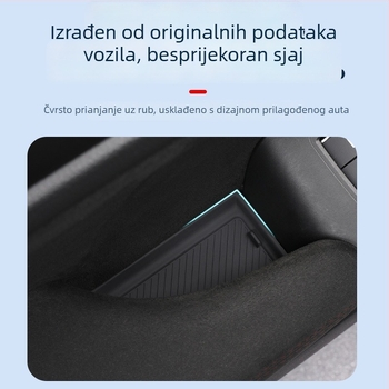 Silikonska unutarnja podloga za auto s držačem za šalicu pri vratima i prostorom za pohranu — bez prilagodbe