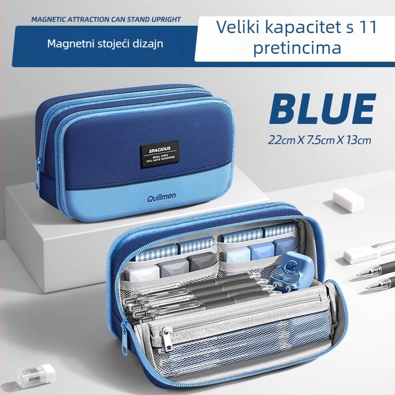 Kailiwen magnetska torbica za olovke s velikim kapacitetom, vertikalni dizajn, tkanina