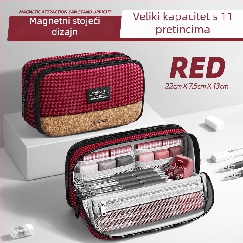 Kailiwen magnetska torbica za olovke s velikim kapacitetom, vertikalni dizajn, tkanina