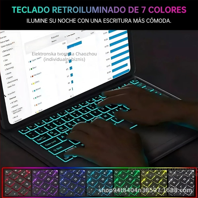 Maska za tablet Samsung Galaxy Tab A9 Plus s touchpadom i podsvijetljenom Bluetooth tipkovnicom (SM-X210/SM-X215)