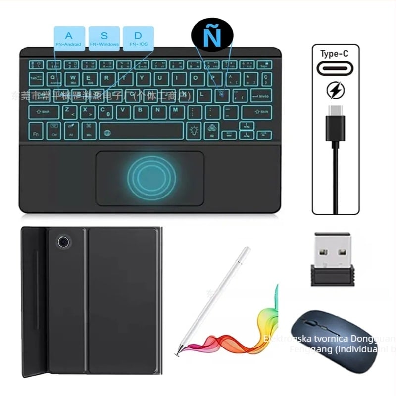 Maska za tablet Samsung Galaxy Tab A9 Plus s touchpadom i podsvijetljenom Bluetooth tipkovnicom (SM-X210/SM-X215)