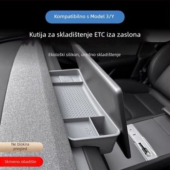 Tesla Model Y3 Stražnja kutija za pohranu u srednjoj konzoli sa držačem za maramice i ETC pladnjem (plastika) – Kompatibilno s Tesla; Podrijetlo: Guangzhou; Šifra proizvoda: 007