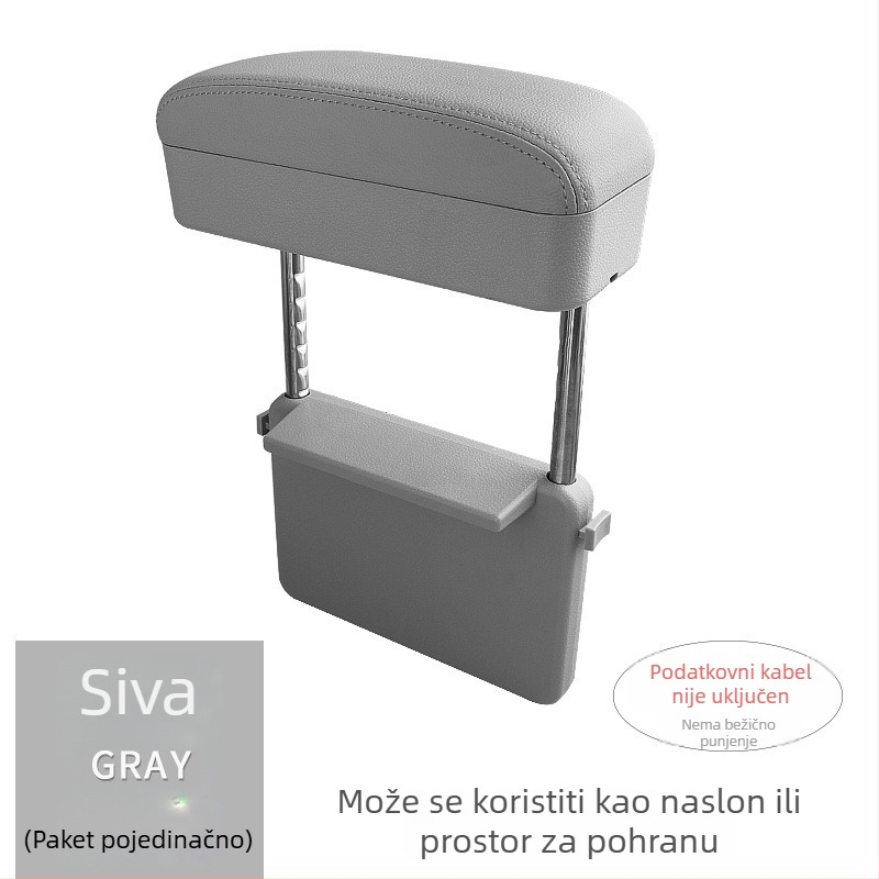 Kutija za naslon za ruku automobila za središnju konzolu i prostore između sjedala — univerzalna, kožna, prilagodljiva uz logotip