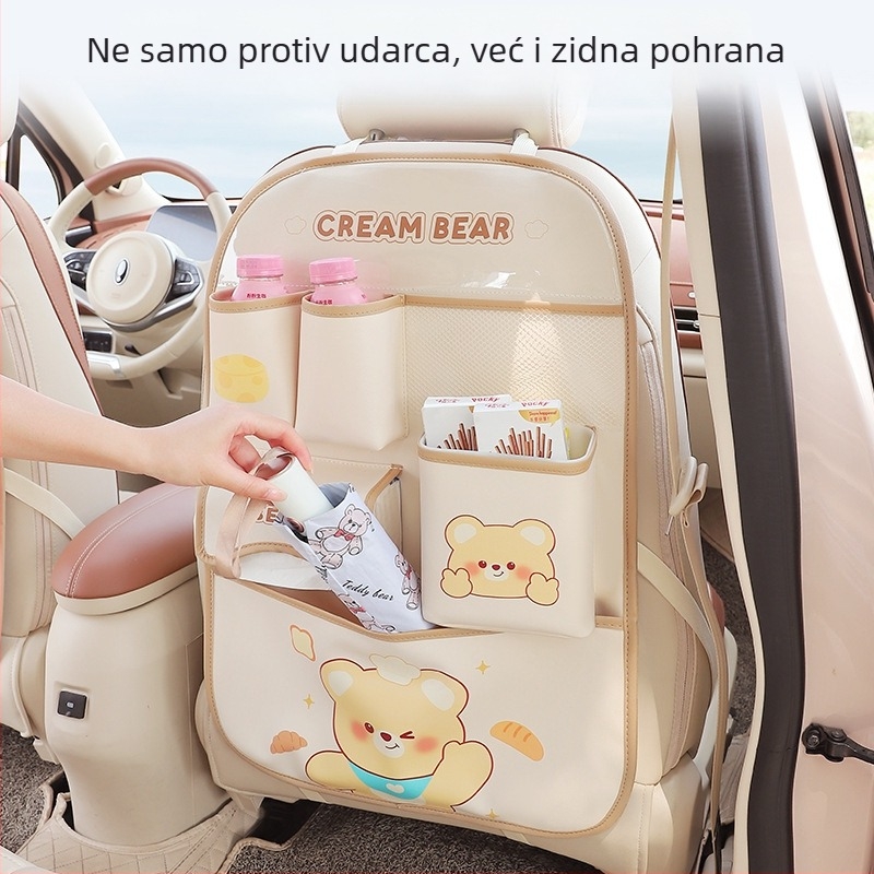 Torba za pohranu na stražnjoj strani sjedala automobila, kožna, viseći tip, univerzalna prilagodba, vodootporna i otporna na tlak
