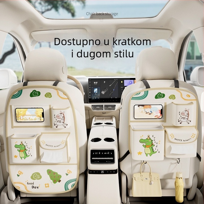 Torba za pohranu stražnjeg naslona automobila - kožna, vodootporna, viseći dizajn, s ručkom