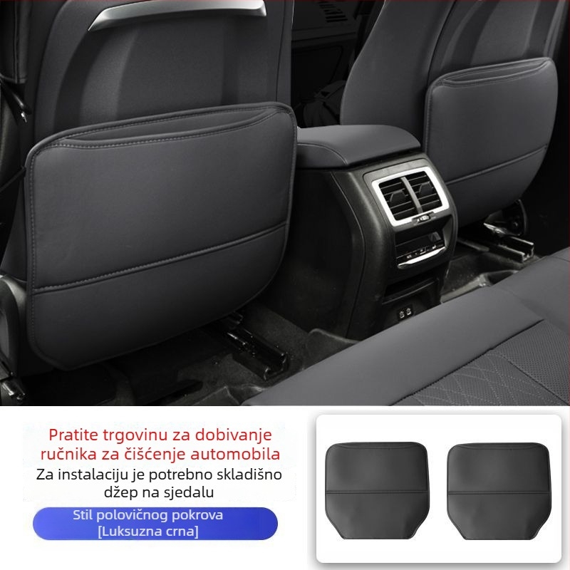 Pamukna podložka za stražnju sjedalu automobila, zaštita od dječjih udaraca, s džepom za pohranu i kukom, prašinu otporna