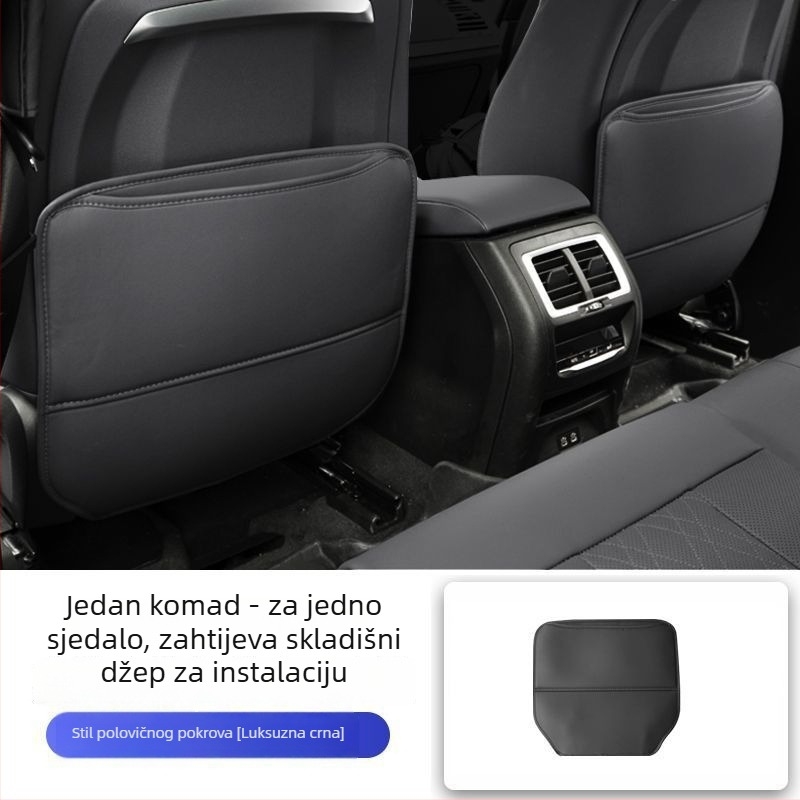 Pamukna podložka za stražnju sjedalu automobila, zaštita od dječjih udaraca, s džepom za pohranu i kukom, prašinu otporna