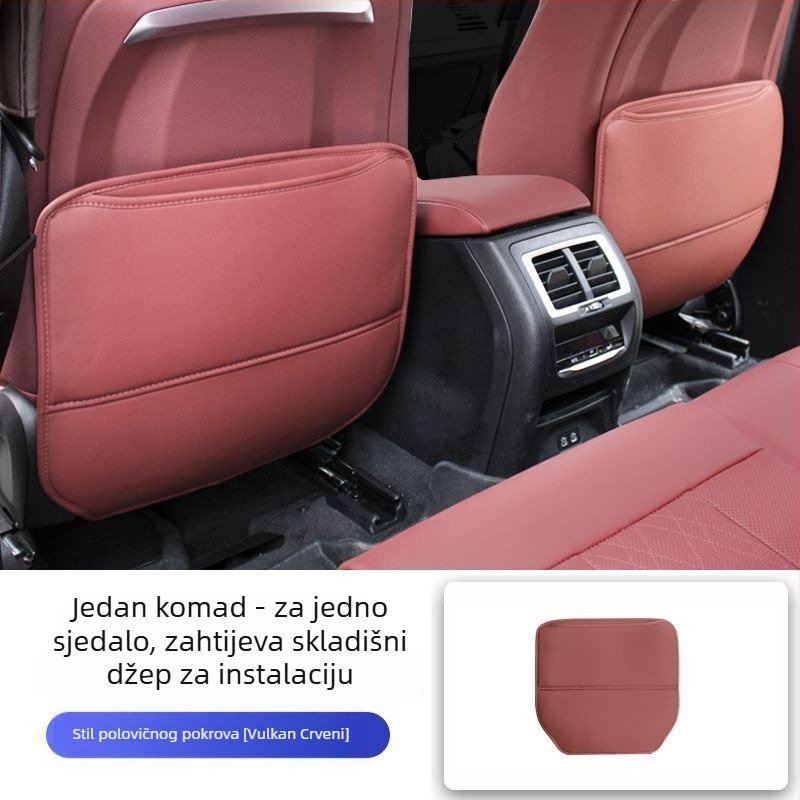 Pamukna podložka za stražnju sjedalu automobila, zaštita od dječjih udaraca, s džepom za pohranu i kukom, prašinu otporna