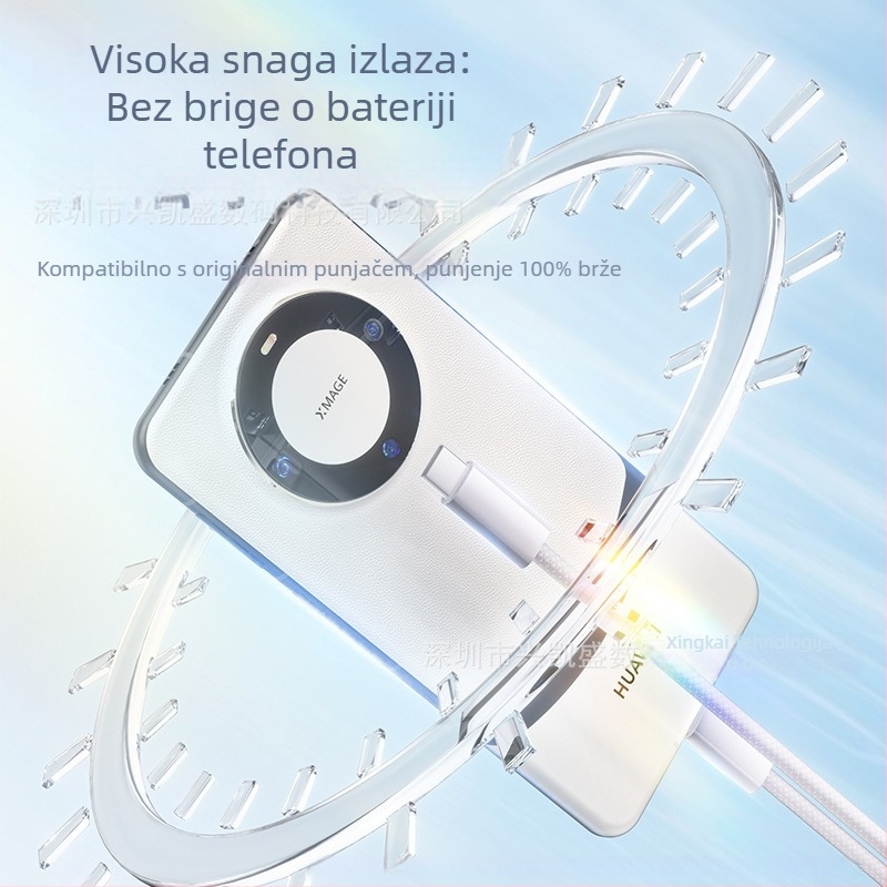 Type-C tkan kabel za prijenos podataka za Huawei, Xiaomi i Apple iPhone 15 – brzo punjenje 240W, jedan kraj, pleteni kabel