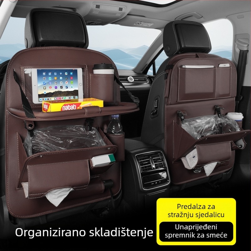 Torba za stražnji dio sjedala automobila za pohranu – kožna, vodootporna, za vješanje, prilagodljiva