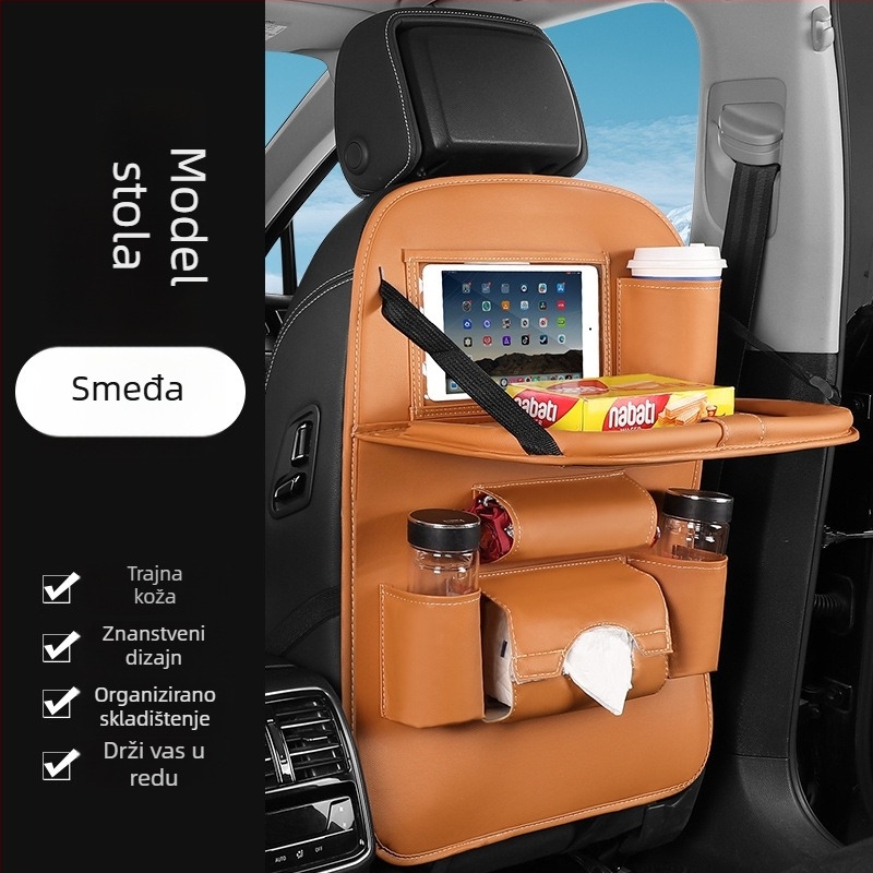 Torba za stražnji dio sjedala automobila za pohranu – kožna, vodootporna, za vješanje, prilagodljiva