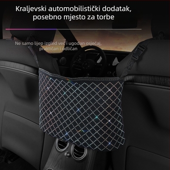 Torba za skladištenje srednjeg sjedišta automobila, viseći dizajn, poliester materijal, univerzalna primjena, moguć ispis logotipa
