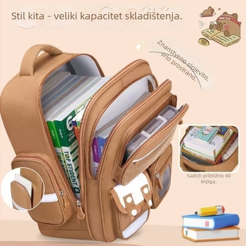 Capybara školski ruksak za učenike 1.–6. razreda, velika zapremina, zaštita kralježnice, unisex