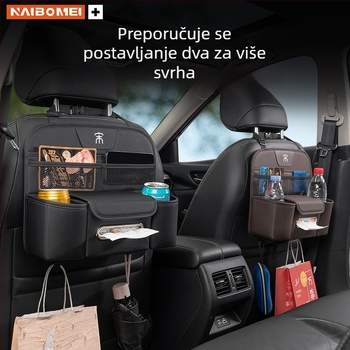 Kožna torba za pohranu iza naslona sjedala s držačem za čaše, vodootporna, s ručkom, 1 L kapaciteta - Nabome