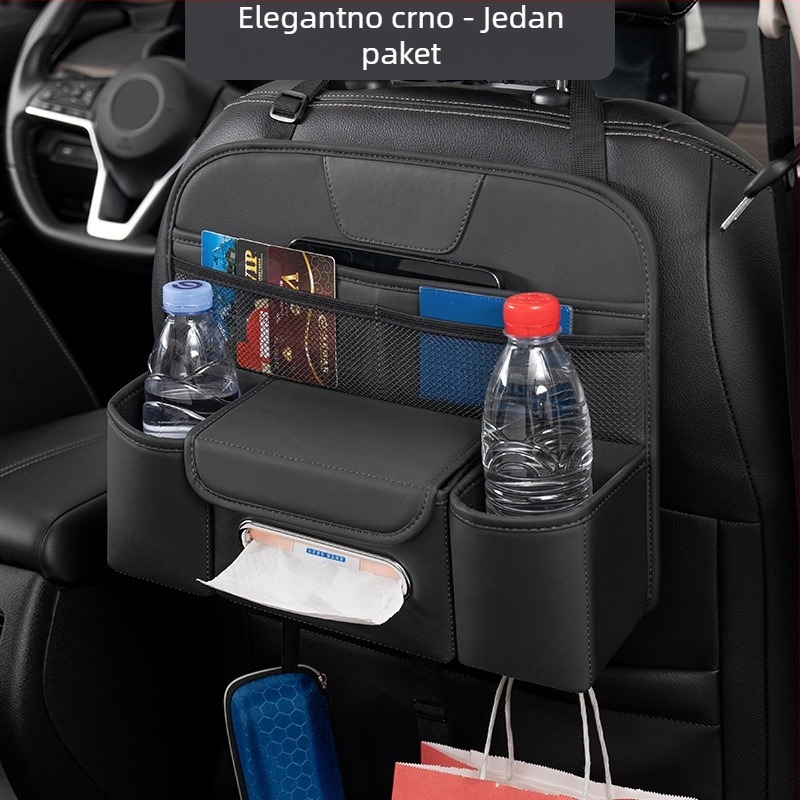 Kožna torba za pohranu iza naslona sjedala s držačem za čaše, vodootporna, s ručkom, 1 L kapaciteta - Nabome
