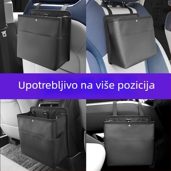 Koš za otpad u vozilu i kutija za pohranu iza stražnjeg sjedala, kožni, viseći, prilagodljiv