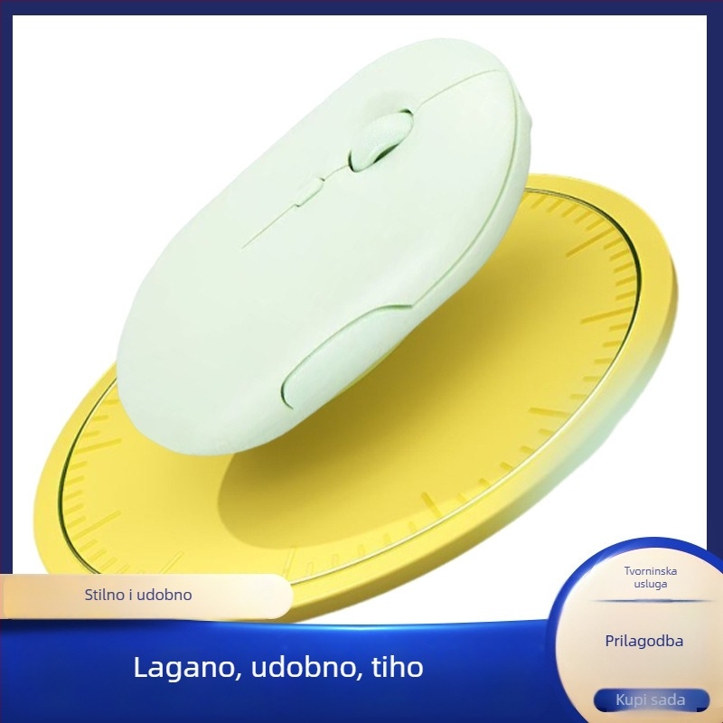 Bežična miša s 2.4G + Bluetooth povezanjem, 1600dpi, 4 tipke, punjiva, ergonomska