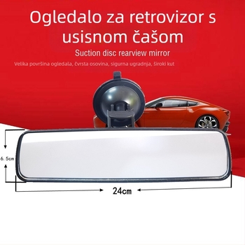 Unutarnji retrovizor za automobil s prilagodljivom usisnom čašicom i ravnim ogledalom, za vozila za obuku
