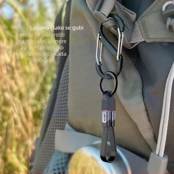 Type-C podatkovni kabel s dvostrukim završetkom Thunderbolt 3 i USB4 pune funkcionalnosti, kompatibilan s iPhone 15, dolazi s kukom za kačenje