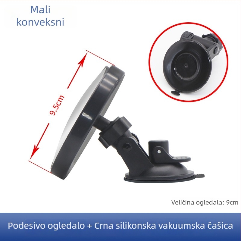 Unutarnji auto ogledalo za promatranje djeteta, sa usisnim držačem, širokokutno konveksno ogledalo