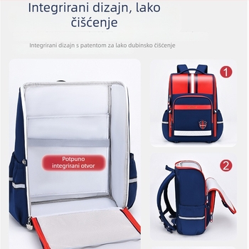 Dječji školski ruksak, Oxford tkanina, prozračan, vodootporan, otporan na habanje, smanjenje tereta, model 2049