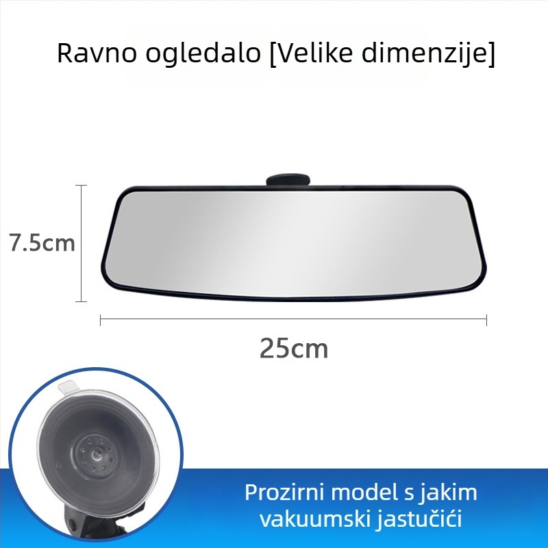 Unutarnji retrovizor automobila sa širokim vidnim poljem, anti-glare, širok kut, HD zakrivljeni i ravni ogledalo