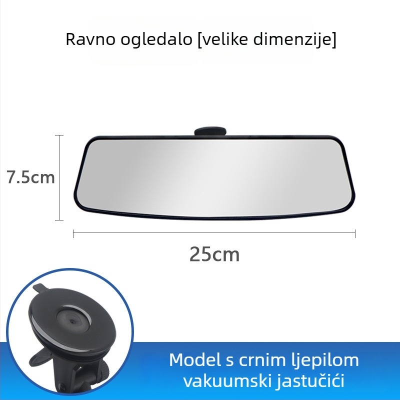 Unutarnji retrovizor automobila sa širokim vidnim poljem, anti-glare, širok kut, HD zakrivljeni i ravni ogledalo
